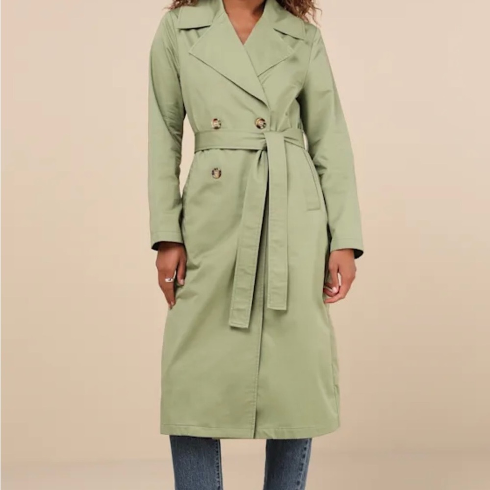 🚫Sold🚫 Women's Green Trench Coat Sage Moss olive